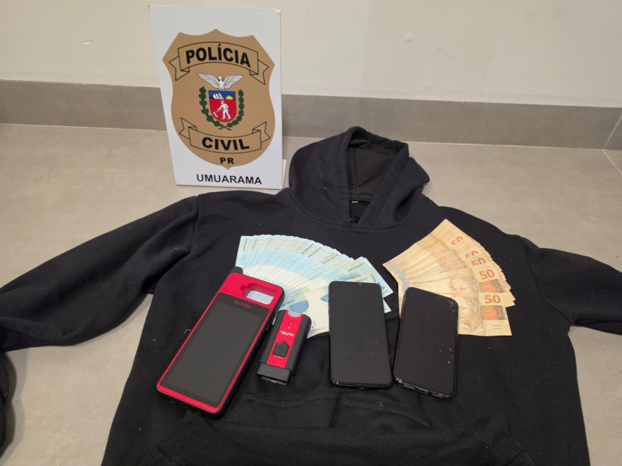 PCPR prende investigado por furtos de caminhonetes e apreende R$ 10 mil em espécie em Umuarama