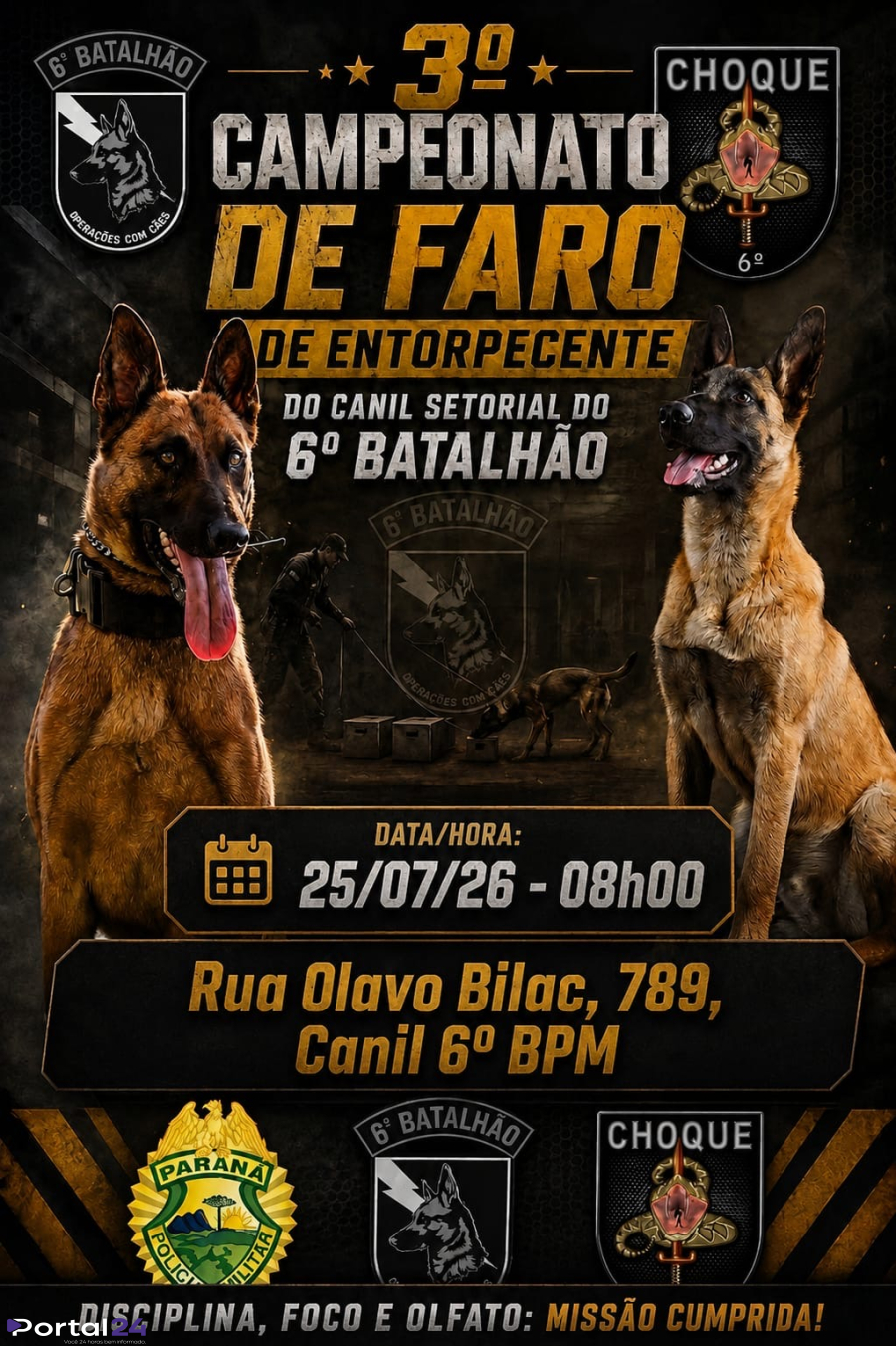 Canil do 6º BPM promove 3º Campeonato de Faro neste sábado (25) 