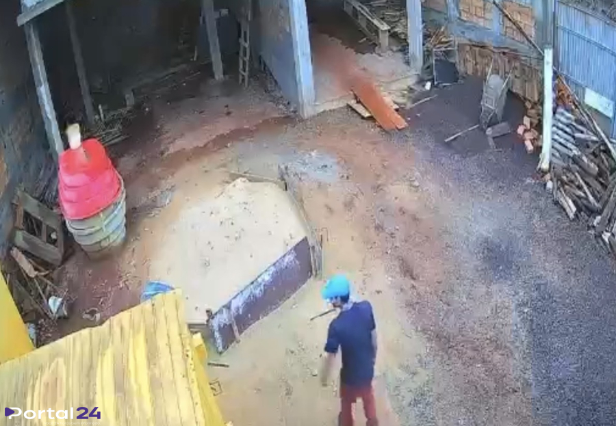 Homem é flagrado furtando materiais em construção no Bairro Santa Cruz