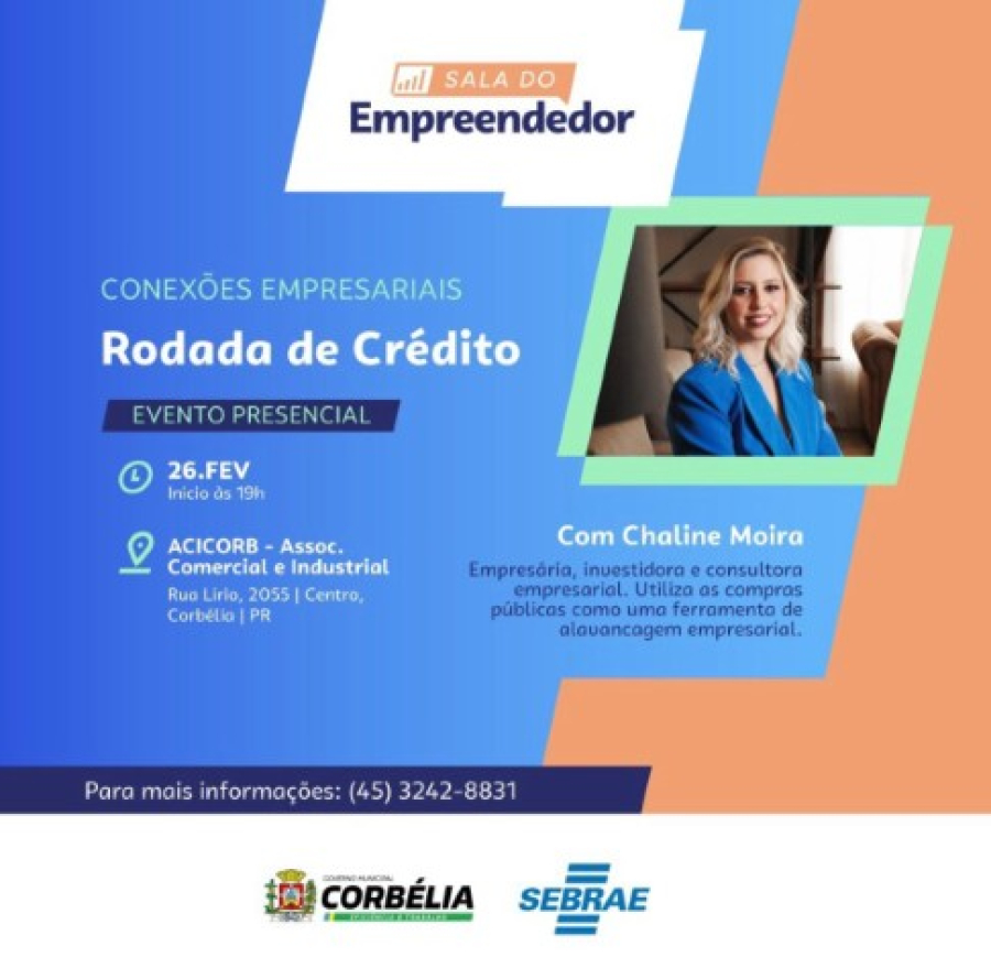 Sala do Empreendedor promove Rodada de Crédito para fortalecer negócios em Corbélia