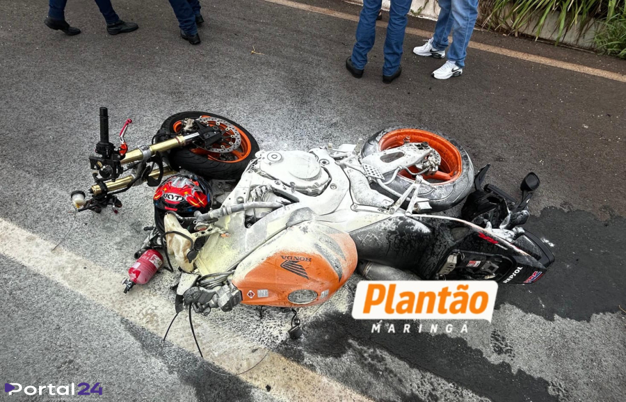 Motociclista é reanimado após grave acidente na BR-376 e transportado de helicóptero para hospital em Maringá