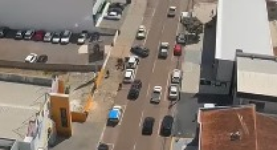 Veja imagens do Falcão interceptando suspeito de tentativa de homicídio