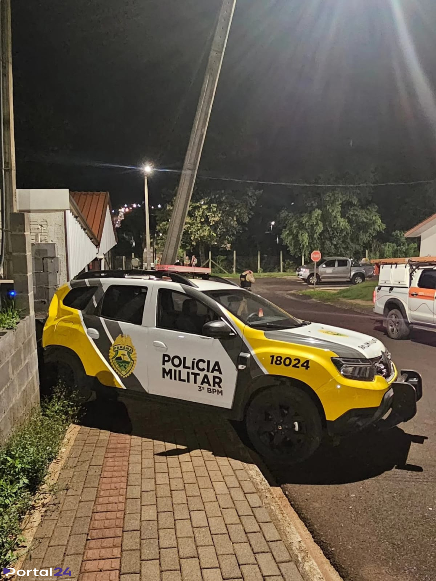 Viatura da Polícia Militar do Paraná se envolve em acidente durante ocorrência com disparos em Coronel Vivida