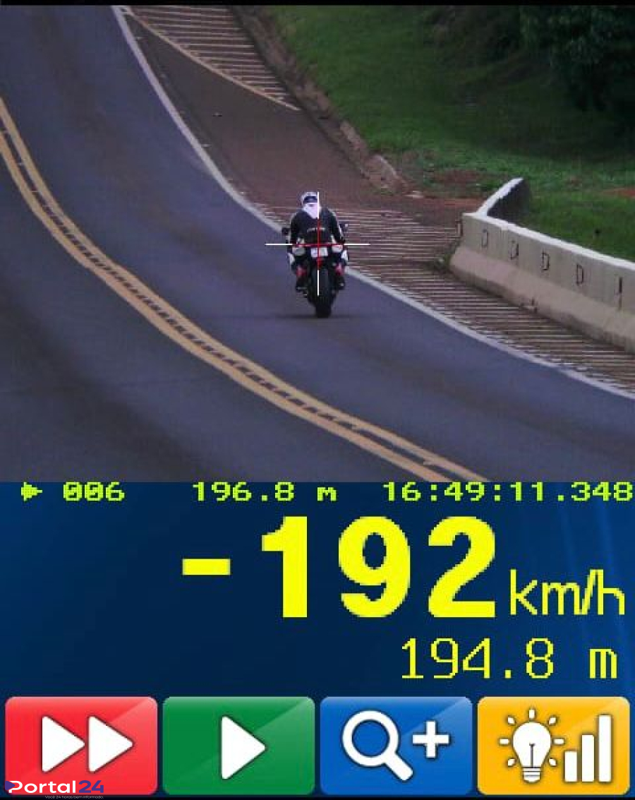 Motociclista é flagrado a 192 km/h na BR-277 em Guarapuava, no Paraná