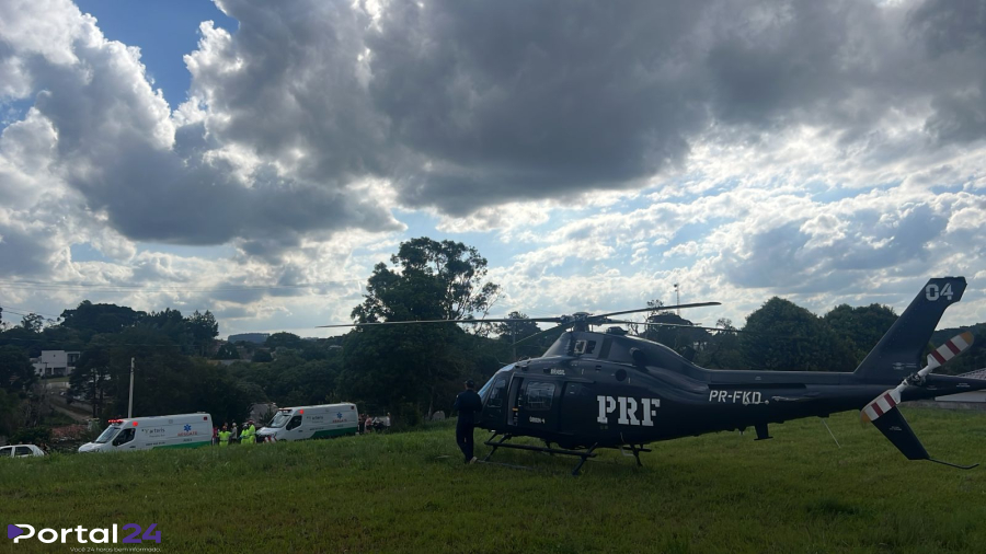 Ciclista fica gravemente ferido após ser atingido por caminhão na BR-116, em Quitandinha (PR)