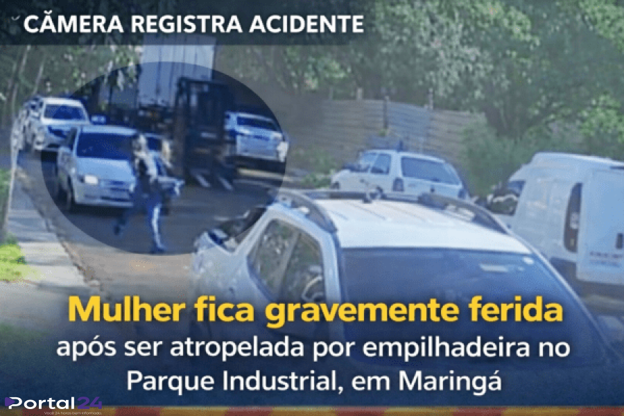 Mulher fica gravemente ferida após ser atropelada por empilhadeira em parque industrial de Maringá