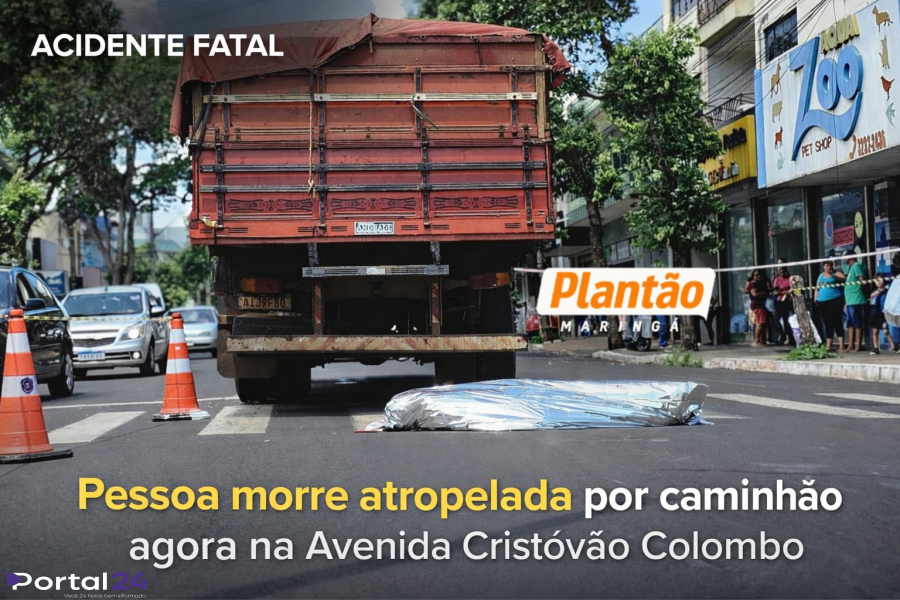 Homem morre atropelado por caminhão na Avenida Cristóvão Colombo