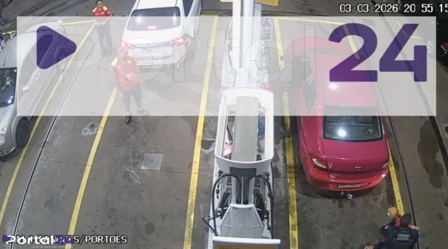 Câmera de segurança registra momento exato da abordagem de carro furtado em Cascavel
