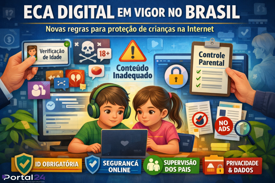 ECA Digital entra em vigor no Brasil e impõe novas regras para proteção de crianças na internet
