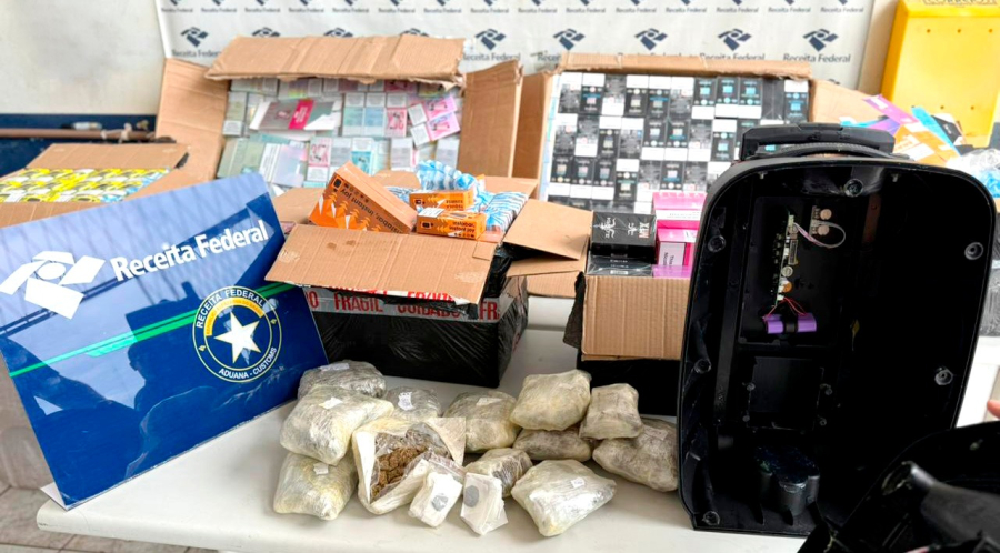 Receita Federal apreende drogas, cigarros eletrônicos e mercadorias estrangeiras em Cascavel