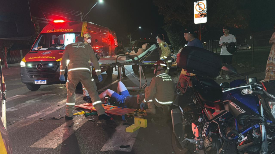 Acidente entre moto e carro é registrado no Santa Cruz