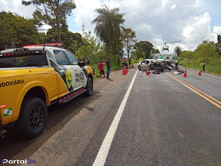 Colisão frontal deixa dois mortos na PR-182, em Diamante do Norte